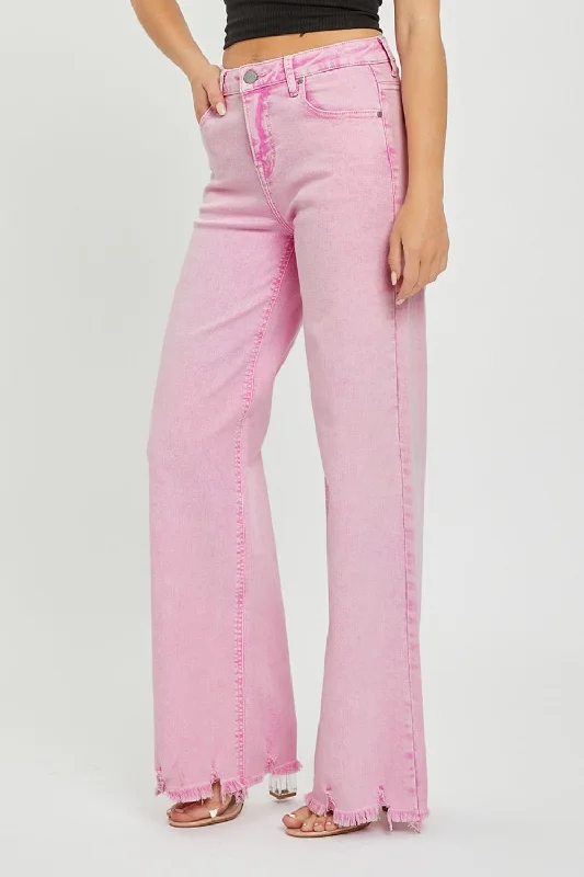 RISEN High Rise Wide Leg Jeans Feminine Women's Style 