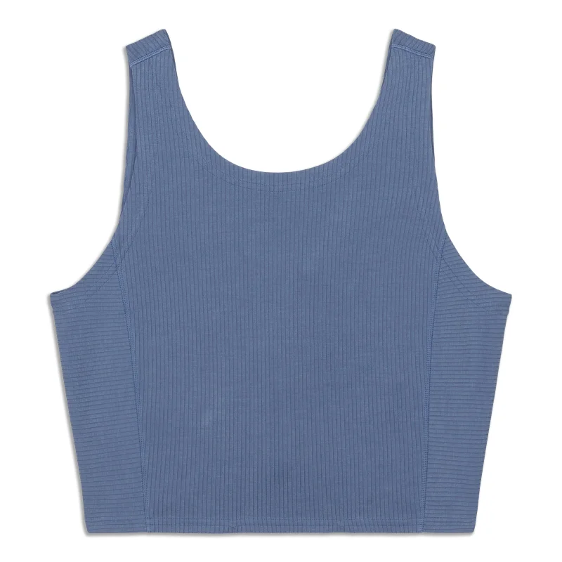 Ribbed Softstreme Cropped Tank Top - Resale Unique Women's Upcycled