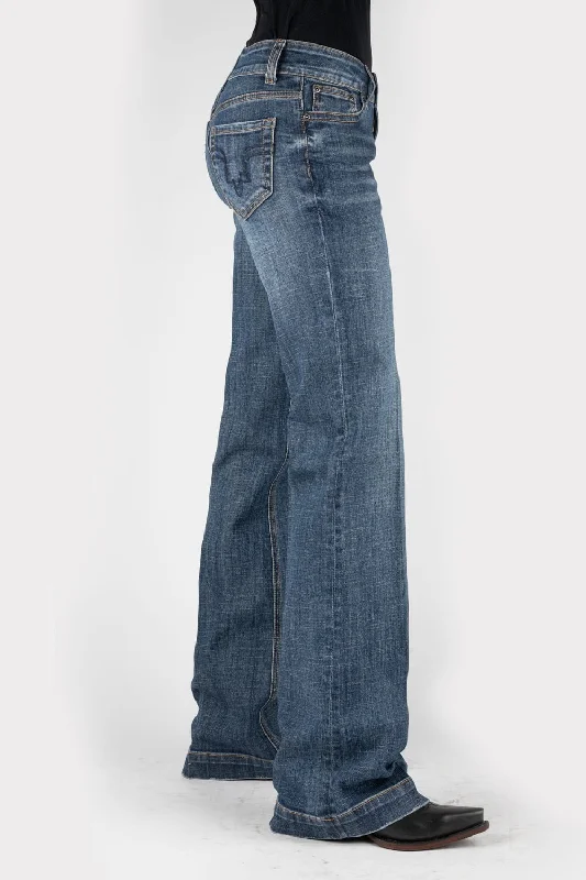 Stetson Womens 214 Trouser Deco Blue Cotton Blend Jeans Cashmere