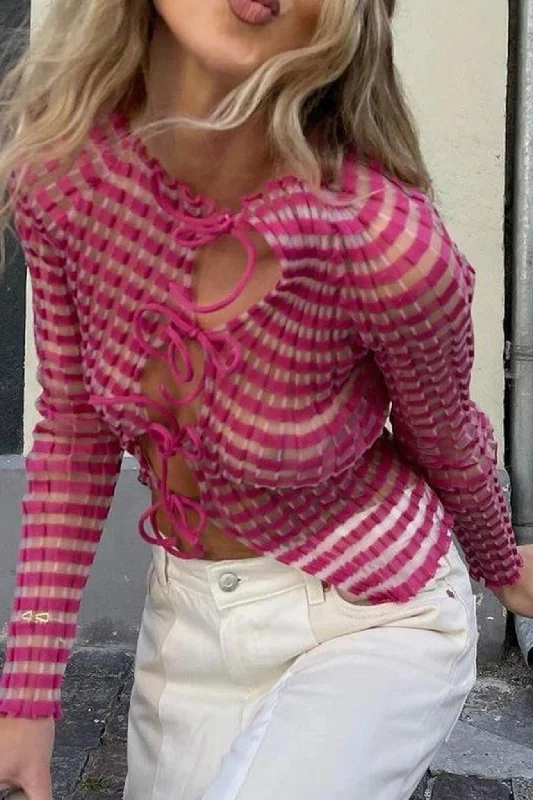 Contrast Tie-Front Cardigan Australian Beach