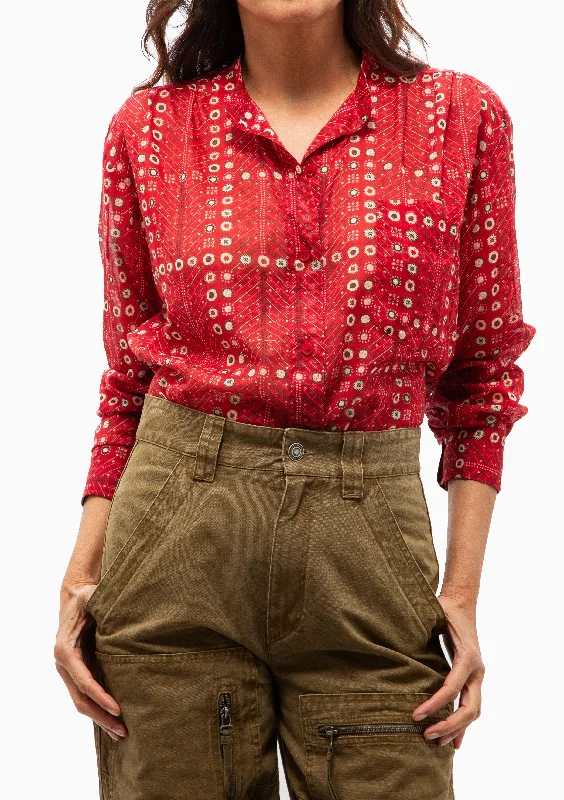 Mexica Blouse | Red Feminine Women's Soft 