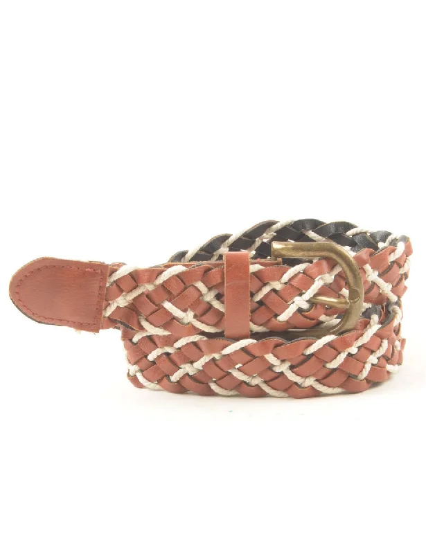 Brown Woven Belt - L European