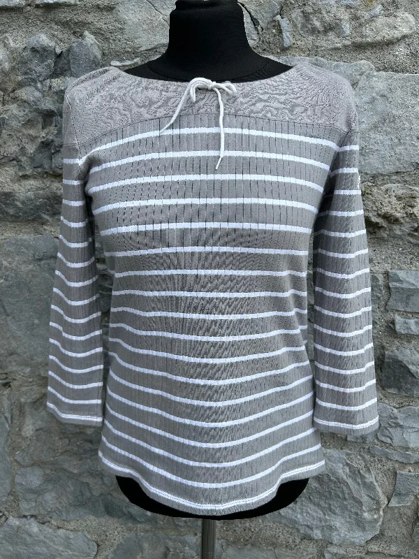 Grey stripy top uk 10-12 Laid - back Women's Vibe