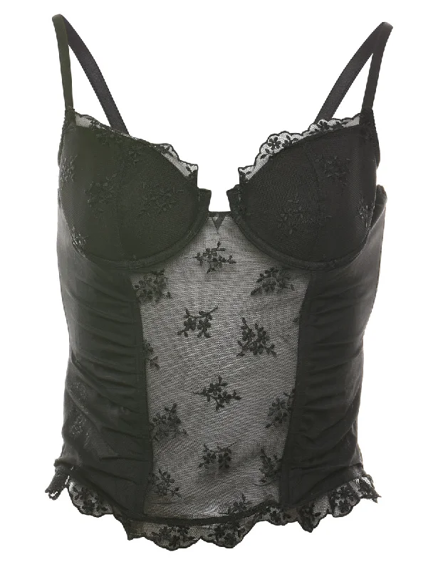 Black 1990s Lace Bustier  - S Hip Women's Retro