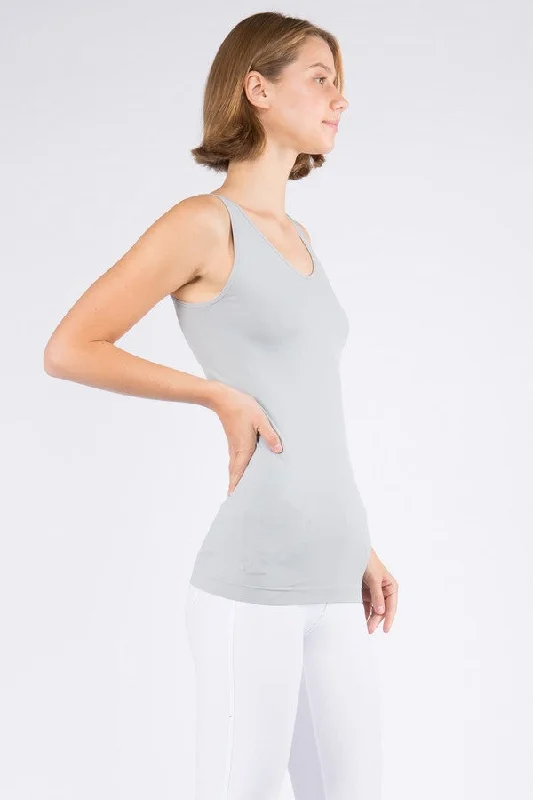 V Neckline Reversible Seamless Tank Gray Tough Women's Military - inspired