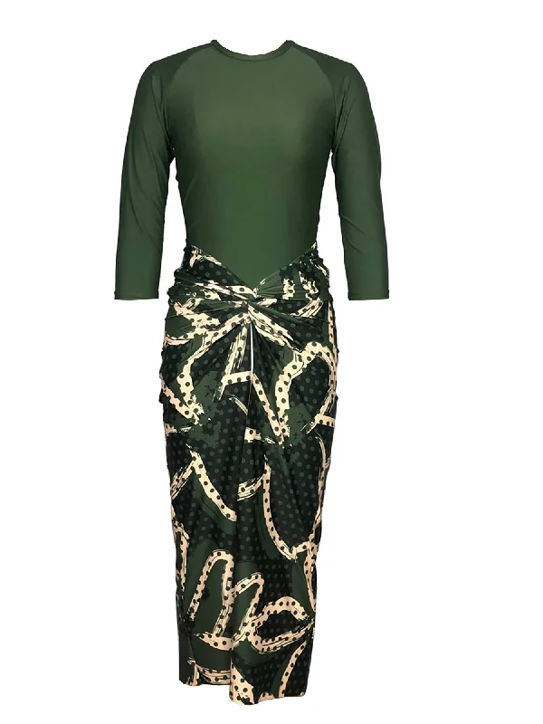 ByTheWai Crewneck 3/4 Sleeve Swim Shirt Feminine Women's Style 