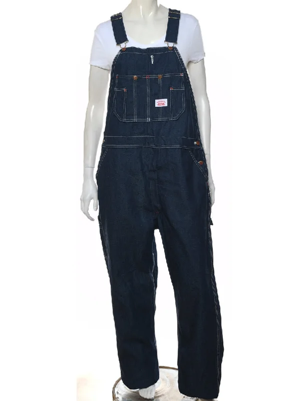 Classic Dark Wash Dungarees - W40 L34 Dynamic Women's High - energy