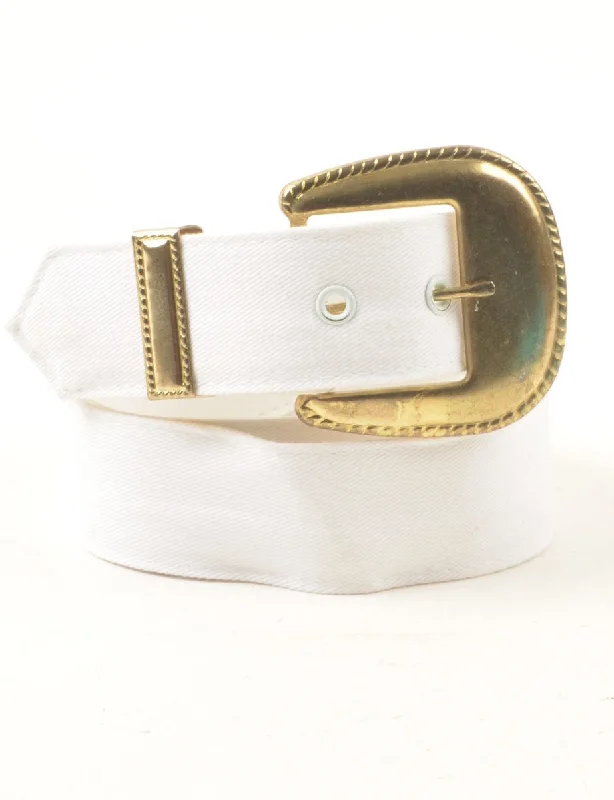 White Waist Belt - M Dapper Women's 1920S