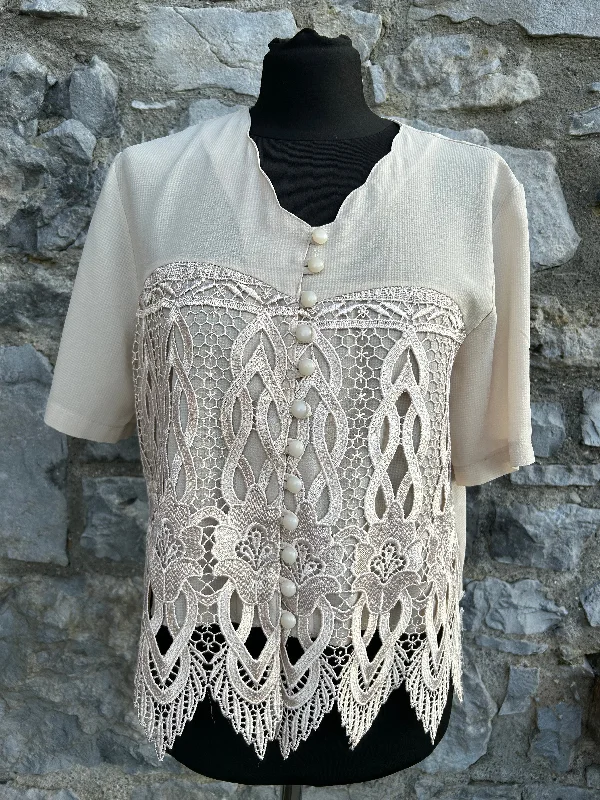 90s beige lace top uk 10 performance