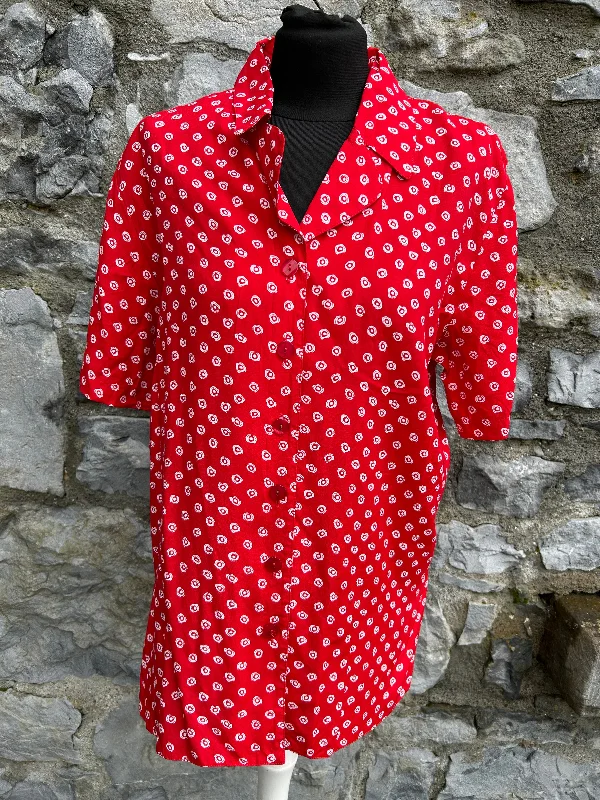 80s red shirt uk 10-12 Modern Women's 