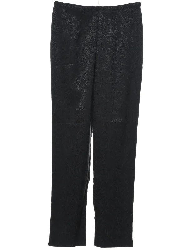 Paisley Pattern Trousers - W30 L29 Minimalist Women's Casual