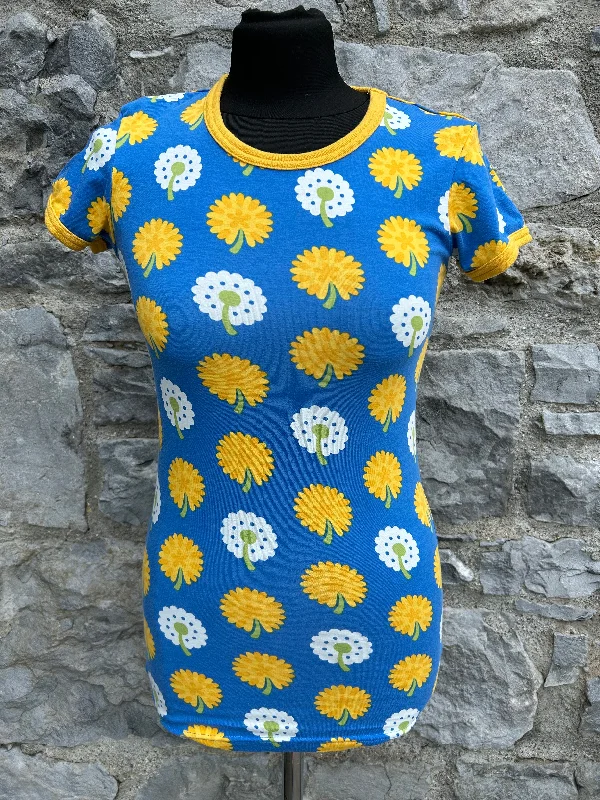 Blue dandelion T-shirt uk 6-8 Earthy Women's Hemp - based