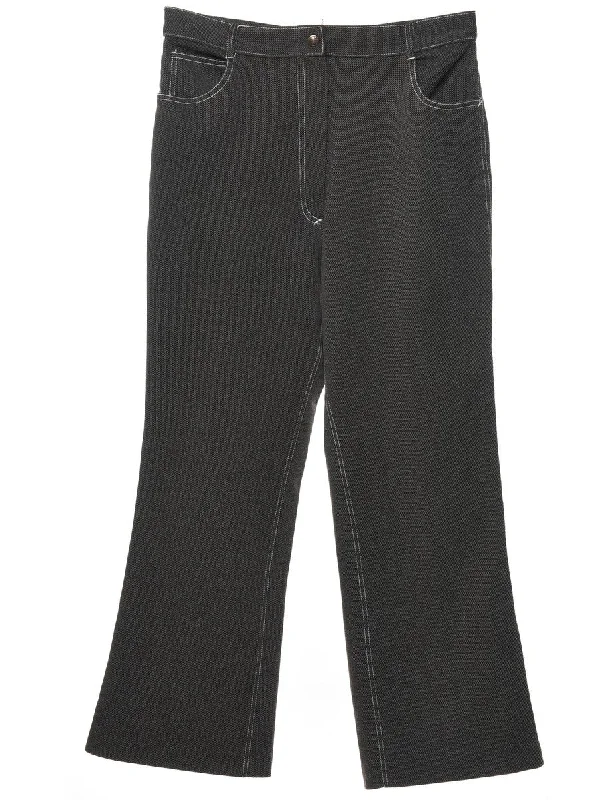 Flared Leg Grey Trousers - W32 L30 Dynamic Women's High - energy