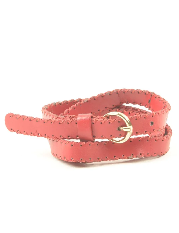 Red Skinny Belt - M Youthful Women's Pop