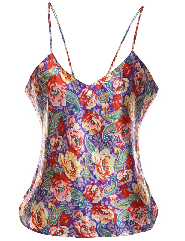 Multi-Colour Paisley Design Cami Top - M Refined Women's 