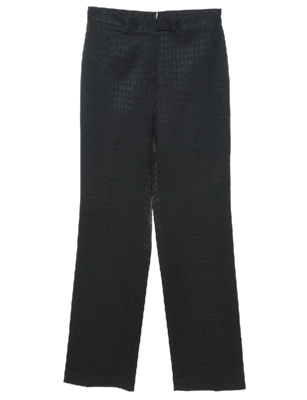 Geometric Pattern Black Trousers - W28 L32 Tough Women's Military - inspired