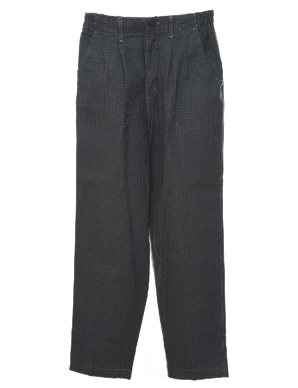 Lee Grey Checked Trousers - W26 L29 Hip Women's Urban