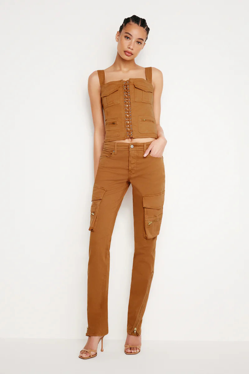 TWILL LACE UP TANK Hip Women's Retro