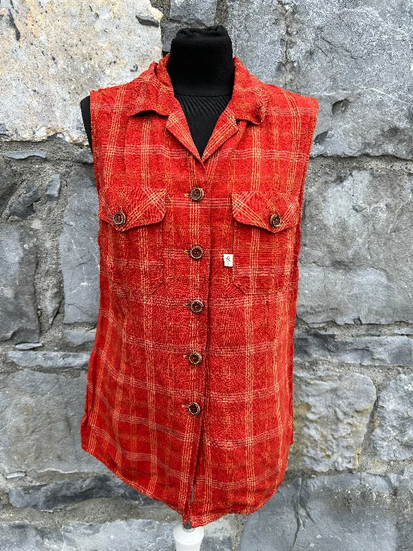 90s Rusty check sleeveless shirt  uk 10-12 Adventure