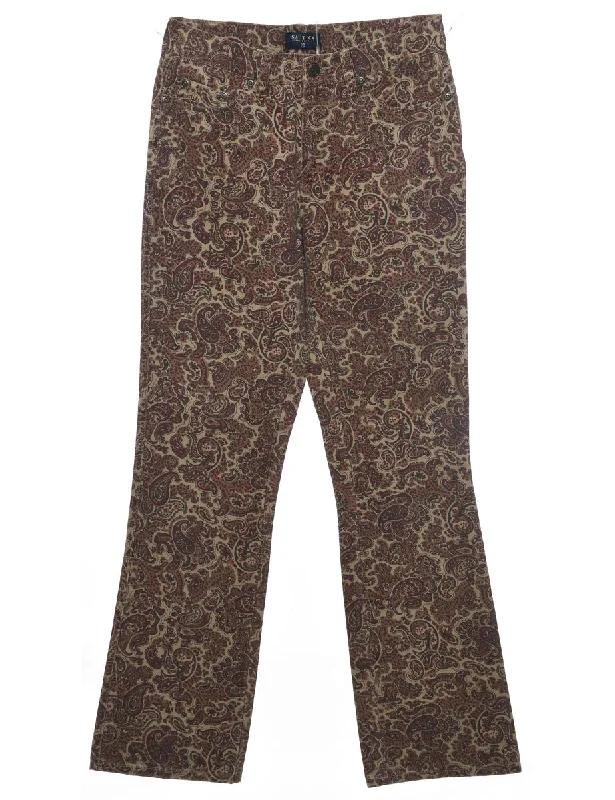 Nautica Paisley Pattern Trousers - W28 L31 Traditional Women's Wool