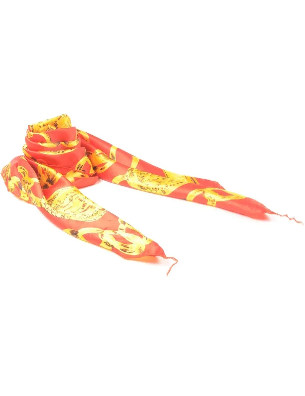 Nautical Red Scarf - L Refined Women's Hand - crafted