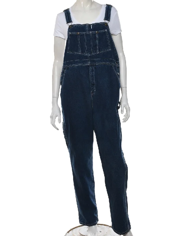 Dark Wash Dungarees - W38 L32 Stylish Women's Tropical 