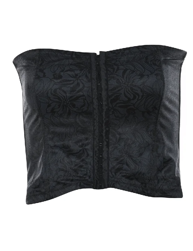 Black Floral Print Corset - S Luxurious Women's High -  end