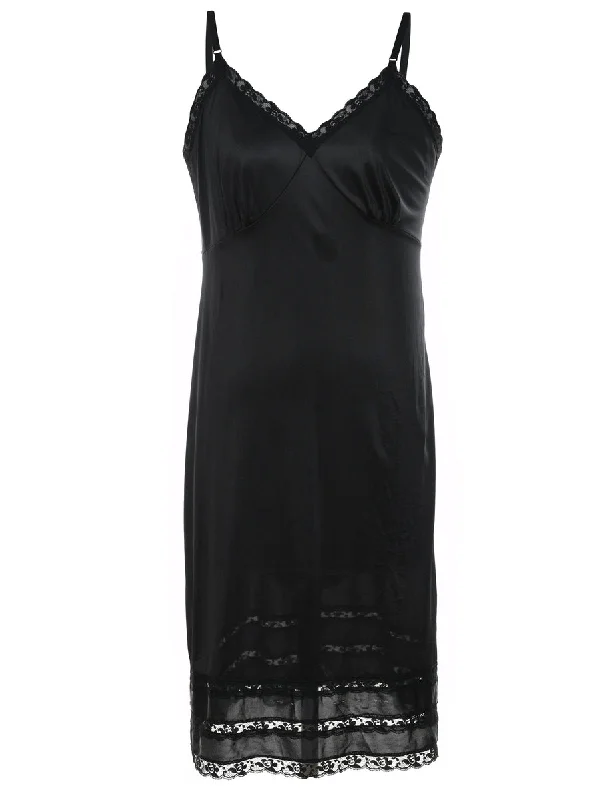 Black Lace Trim Slip Dress - S Artistic Women's Avant - 