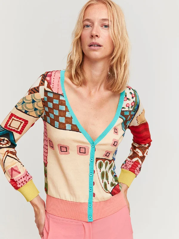 Aldo Martins Niza Cardigan Artistic Women's Hand - painted