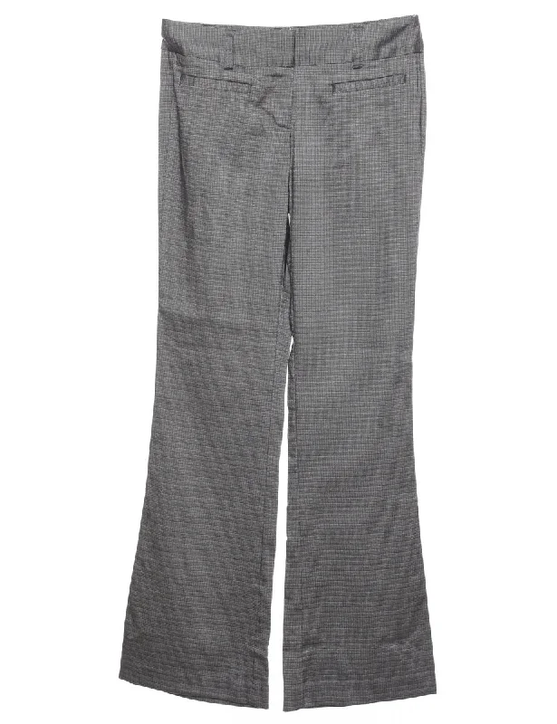 Grey Checked Trousers - W30 L32 Relaxed Women's 
