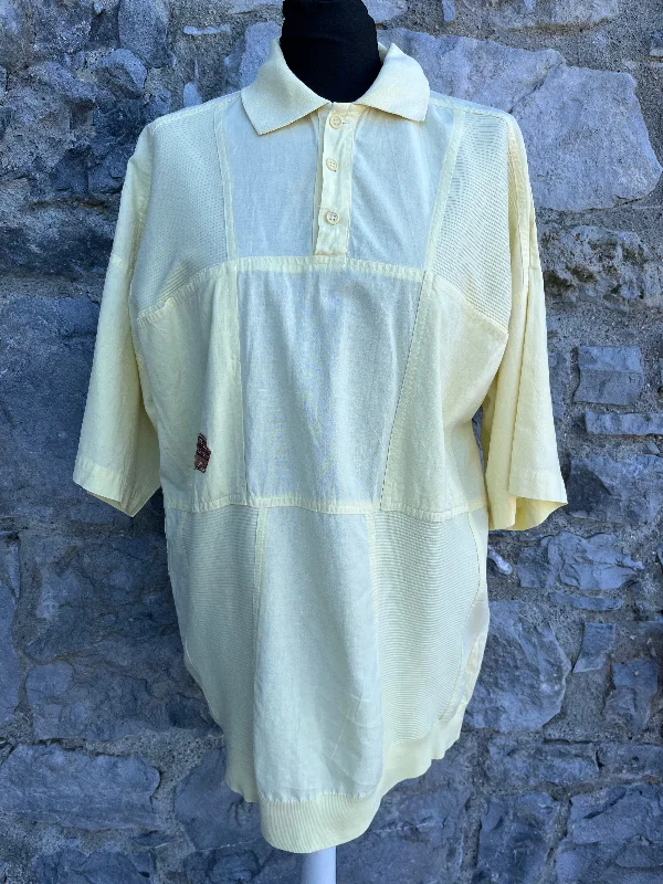 90s yellow top L/XL Stylish Women's Tropical 