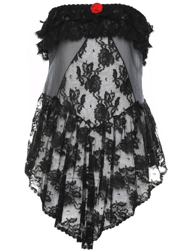 Black Classic Lace Babydoll - M Refined Women's Classic 