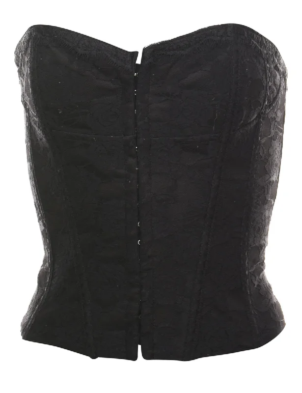 Black Classic Lace Corset - S Cozy Women's Sherpa - lined