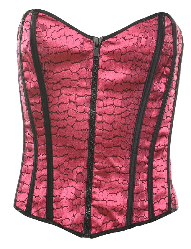 Pink & Black Snakeskin Pattern Y2K Corset - S Youthful Women's Anime - inspired