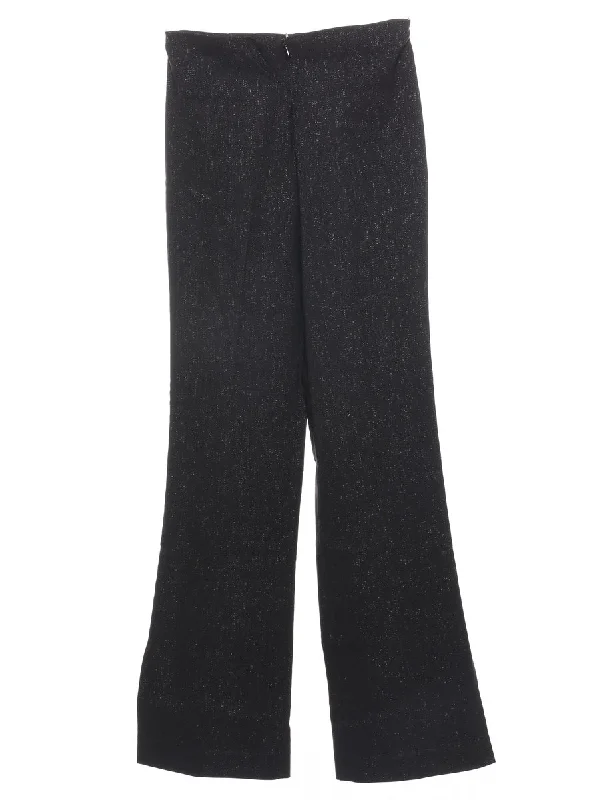 Metallic Pattern Black Trousers - W26 L32 Practical Women's Multi - 
