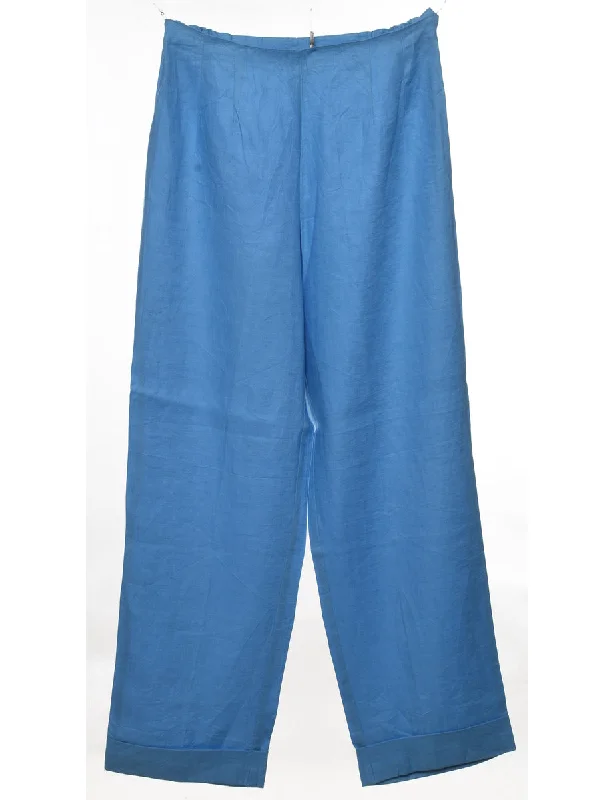 Light Blue Flared Leg Trousers - W28 L28 performance