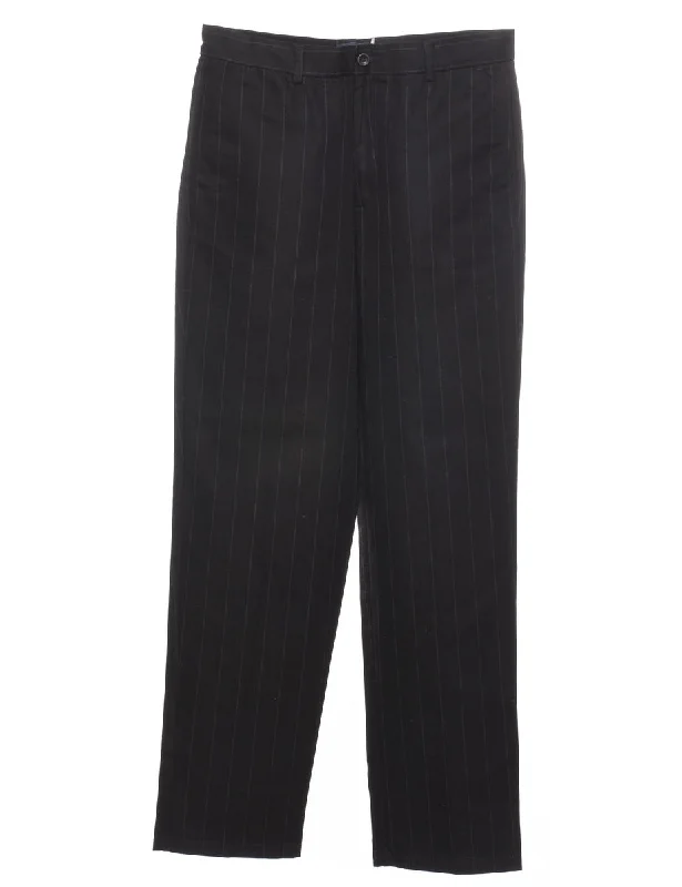 Dockers Black Pinstriped Trousers - W30 L31 Australian Beach
