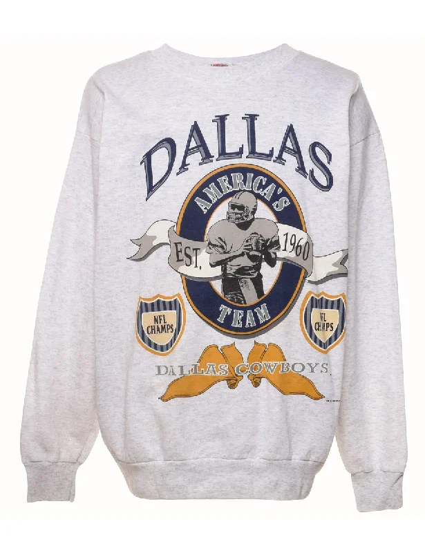 Marl Grey Dallas America's Team Printed Sweatshirt - XL Sophisticated Women's Tailored