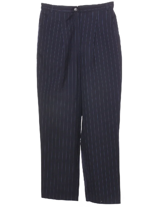 Striped Trousers - W30 L29 Relaxed Women's Beachy