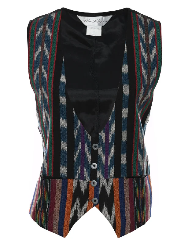 Kim Rogers Patterned Multi-Colour Waistcoat - M Cool Women's Skate