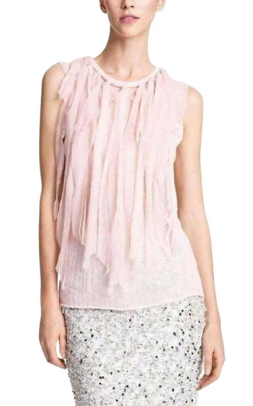 Mousseline Strip Cashmere Knit Top Trendy Women's Oversized
