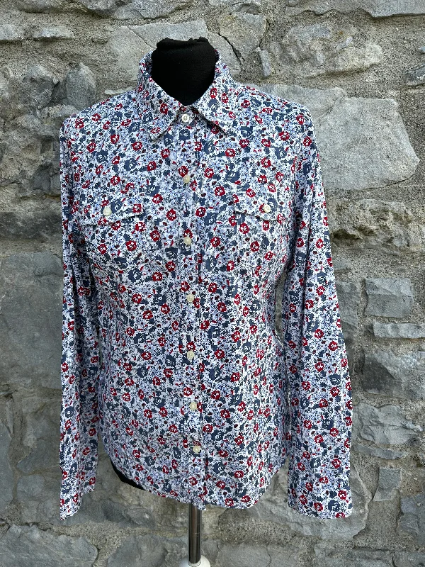 TH blue floral shirt uk 10-12 Bohemian Women's Free