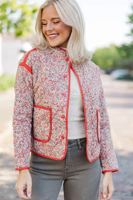 It's All Love Rust Ditsy Floral Jacket French