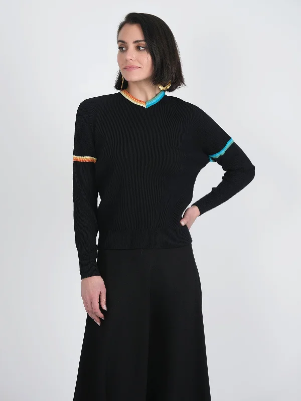 The Norway Club Drop Sleeve Ribbed Sweater Casual Women's Loose - fitting