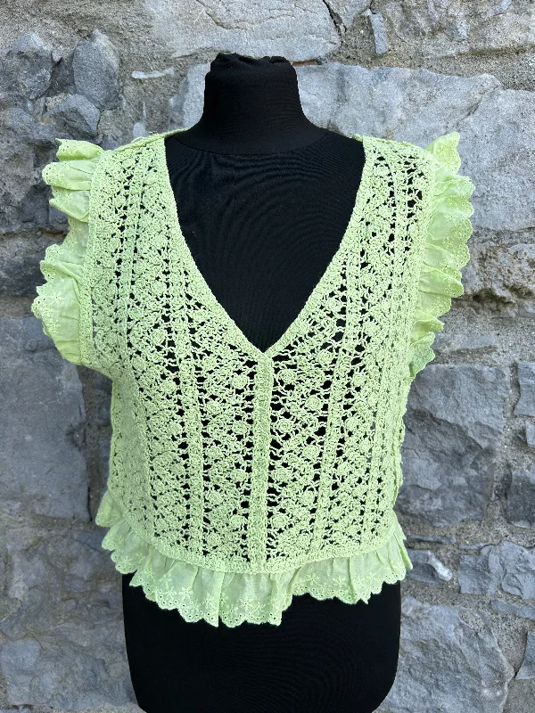 Lime green lace top uk 10-12 Sharp Women's Italian