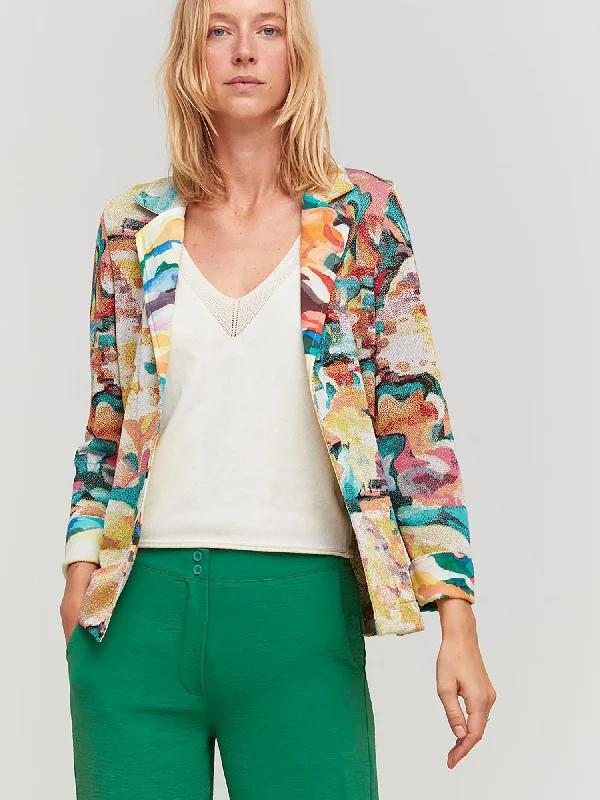 Aldo Martins Color Patterned Blazer Stylish Women's Neon