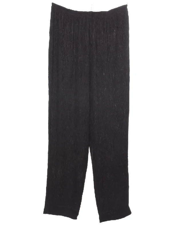 Black Trousers - W28 L29 Classic Women's Pin - striped