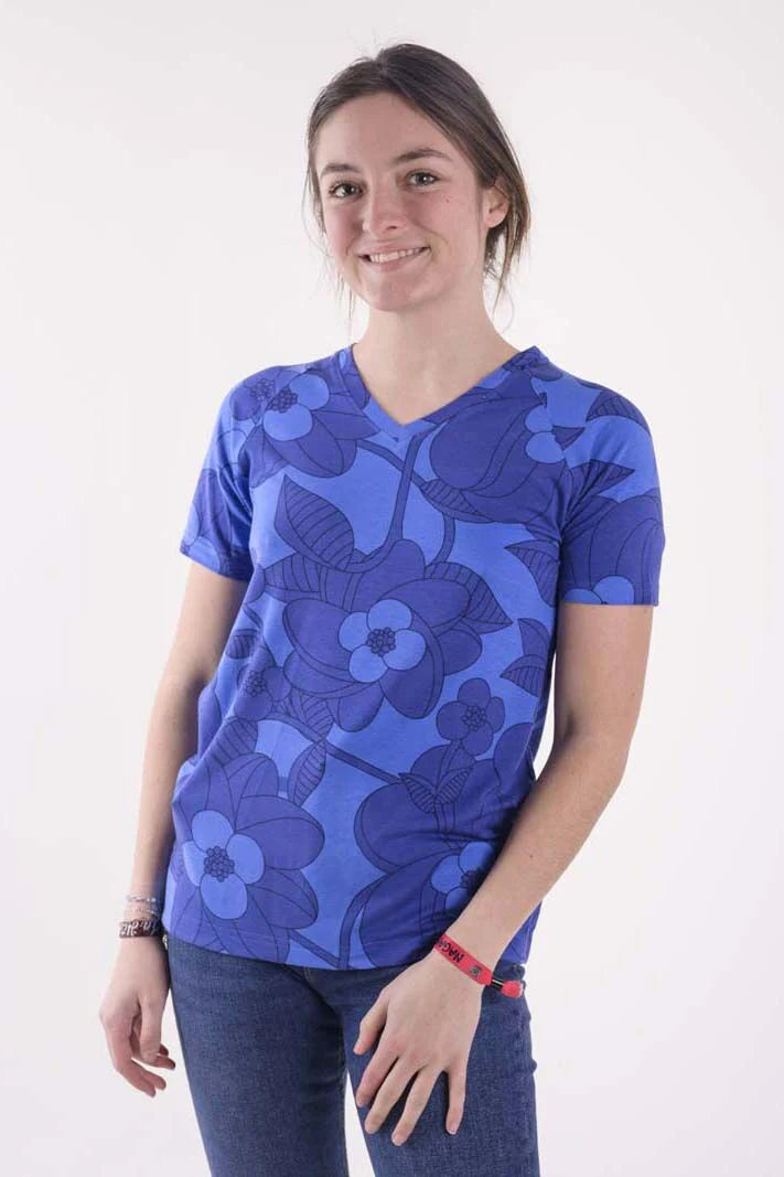 Blue floral t-shirt uk 12 Bold Women's Animal Print