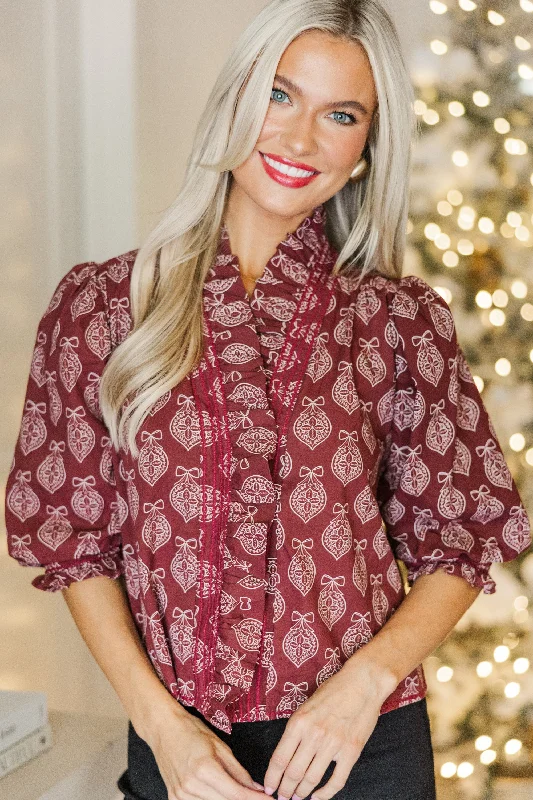 Out For The Day Red Medallion Blouse Street