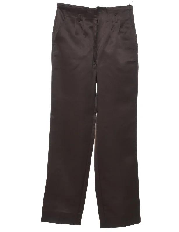 Dark Brown Trousers - W26 L32 Preppy Women's College